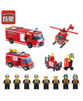 拼装玩具消防车模型
