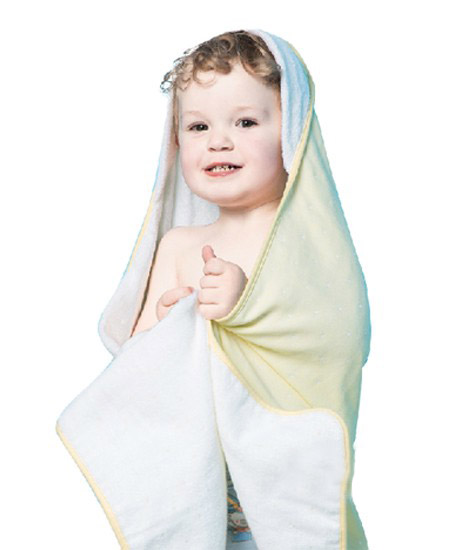 棉小兜婴儿带帽浴巾