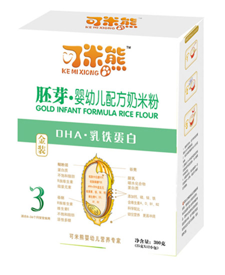 可米熊米粉乳铁蛋白配方奶米粉300g代理,样品编号:58360