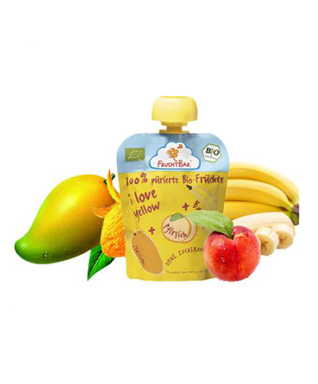 吸吸乐果汁泥天然有机水果混合果泥90g （香蕉+芒果）代理,样品编号:45917