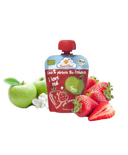 吸吸乐天然有机水果混合果泥90g（苹果+草莓）