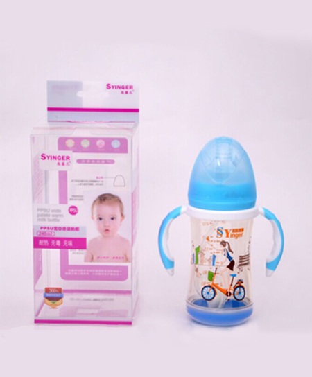 尚婴儿奶瓶PPSU宽口感温奶瓶240ml代理,样品编号:46382
