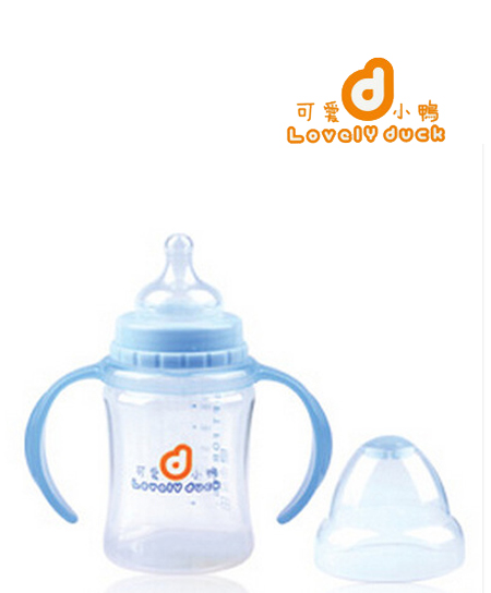 可爱小鸭奶瓶G-2210 宽口径 透明PP手把小奶瓶 210ml代理,样品编号:46446