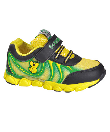 成长1+1童鞋儿童跑步鞋（黑黄绿）代理,样品编号:47694
