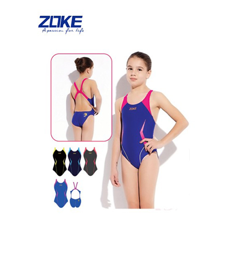 洲克_ZOKE女童游泳衣（深蓝色）代理,样品编号:47837