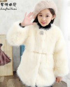 韩版女童毛毛大衣