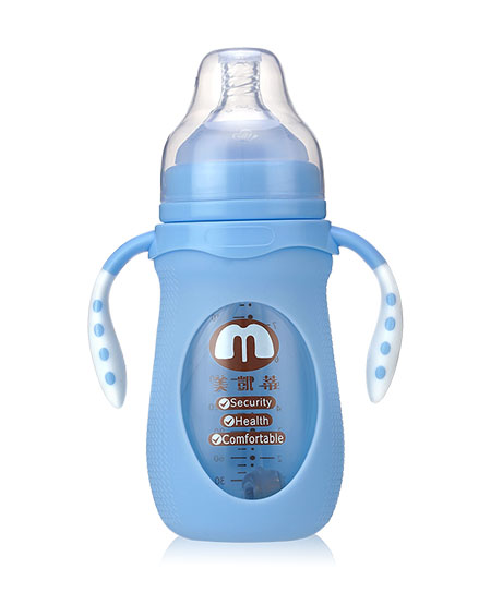 美凯蒂硅胶保护套彩色玻璃奶瓶
