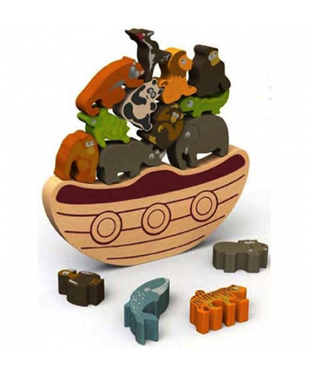 BeginAgain玩具动物平衡船木质拼图代理,样品编号:57112