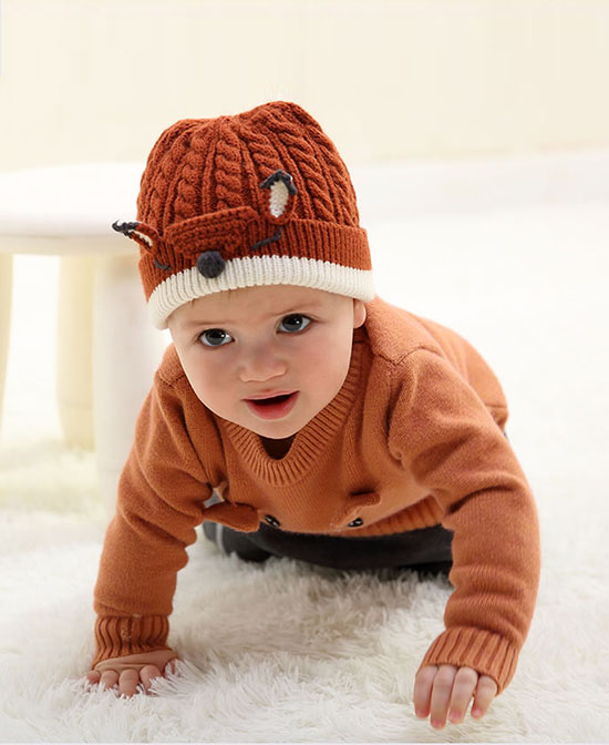宝盖儿男宝宝0一1岁婴儿帽子秋冬