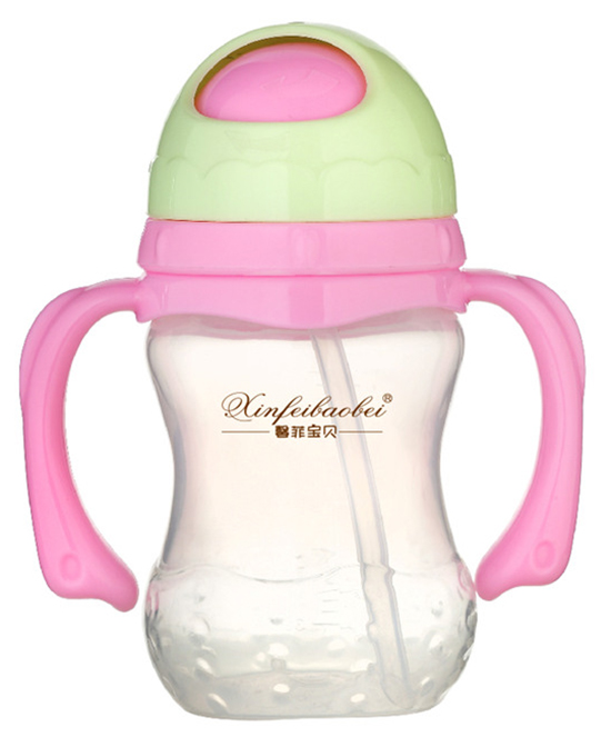 馨菲宝贝婴童哺喂用品奶瓶红绿双色双柄代理,样品编号:65903