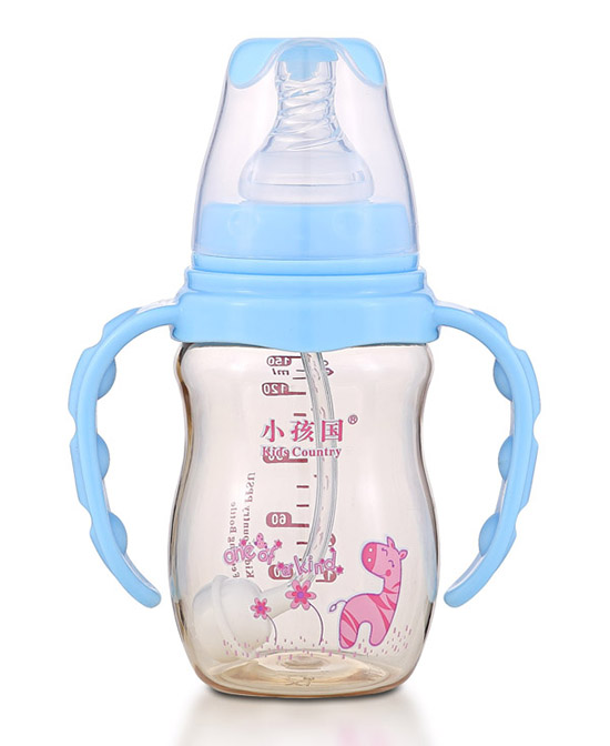 小孩国初生标口弧形自动ppsu奶瓶 蓝色150ml