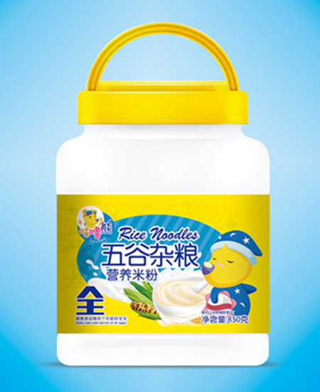 咕噜熊米粉五谷杂粮营养米粉桶装代理,样品编号:59057