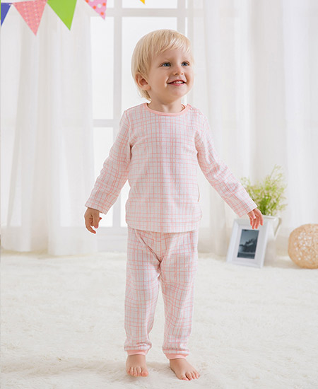 奥米多婴幼儿内衣春季儿童睡衣（自然线条）粉色代理,样品编号:59380