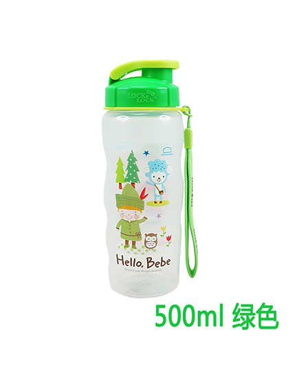 Hello Bebe水杯塑料儿童杯运动水杯500m绿色代理,样品编号:60196