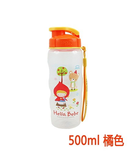 Hello Bebe水杯塑料儿童杯运动水杯500ml橘色代理,样品编号:60198
