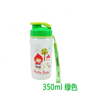 塑料儿童杯运动水杯绿色350ml
