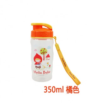 塑料儿童杯运动水杯350ml橘色