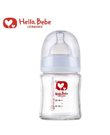 Hello Bebe水杯白色宽口径玻璃奶瓶代理,样品编号:60208