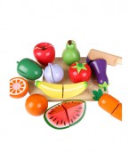 木质儿童魔术贴切水果蔬菜男孩女孩 小孩子过家家宝宝切切乐玩具