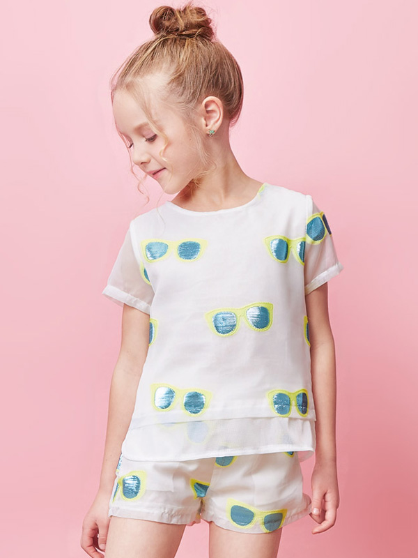 未来之星童装童装女童夏季套装短袖代理,样品编号:61468