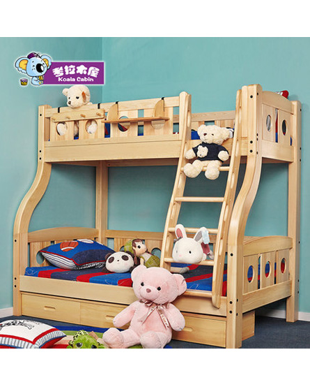 考拉木屋儿童床实木子母床高低床上下铺高架组合床