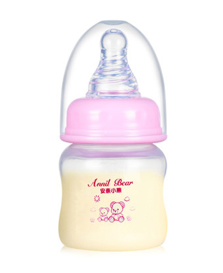 安奈小熊奶瓶婴儿玻璃奶瓶硅胶奶嘴宝宝新生儿pp塑料喝水迷你小奶瓶代理,样品编号:63249