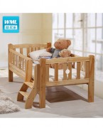 娃买乐实木儿童床带护栏多功能婴儿床拼接男孩女孩单人幼儿园宝宝