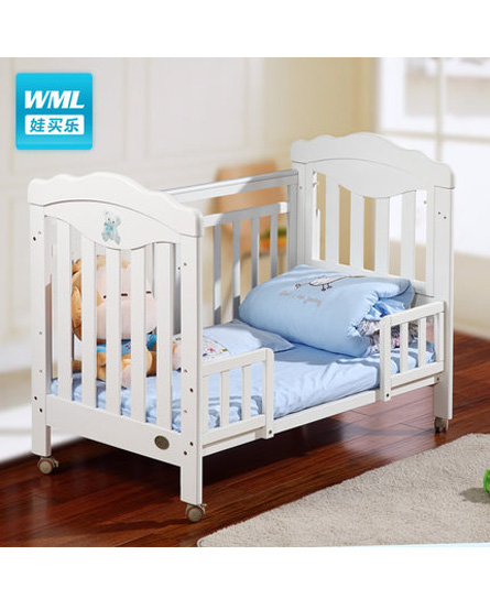 娃买乐婴儿床欧式婴儿床实木多功能新生儿宝宝童床摇床加长书桌拼接大床代理,样品编号:62960