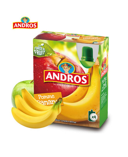 果乐士果泥法国进口andros苹果香蕉可吸果泥90g代理,样品编号:62972