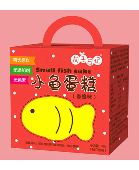 淘子日记婴童食品小鱼蛋糕香橙味代理,样品编号:66857