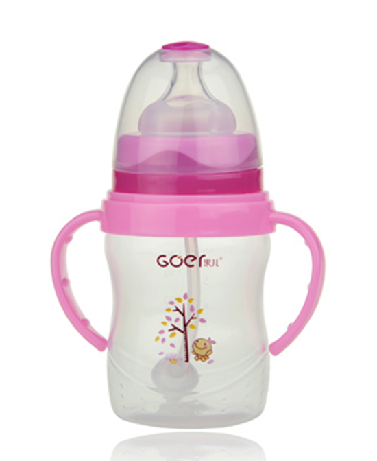 果儿婴童哺喂用品180ml宽口pp奶瓶粉色代理,样品编号:67474