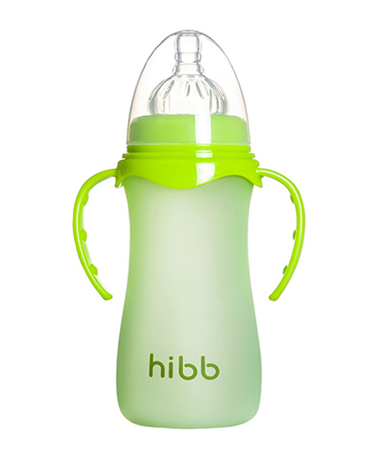浩一贝贝婴童奶瓶感温变色玻璃奶瓶绿色大款代理,样品编号:67125