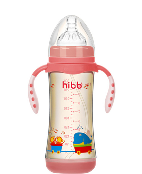 浩一贝贝婴童奶瓶感温ppsu奶瓶粉色300ml代理,样品编号:67127
