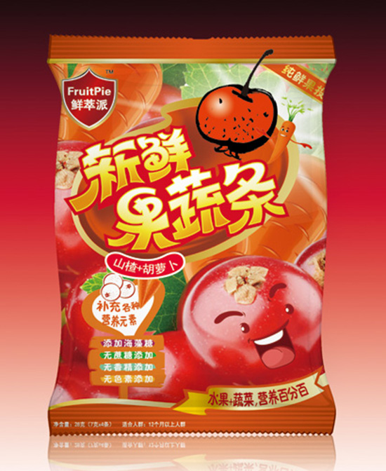 鲜萃派儿童零食胡萝卜山楂果蔬条代理,样品编号:67757
