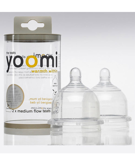 yoomi仿母乳防胀气硅胶奶嘴2个装中流