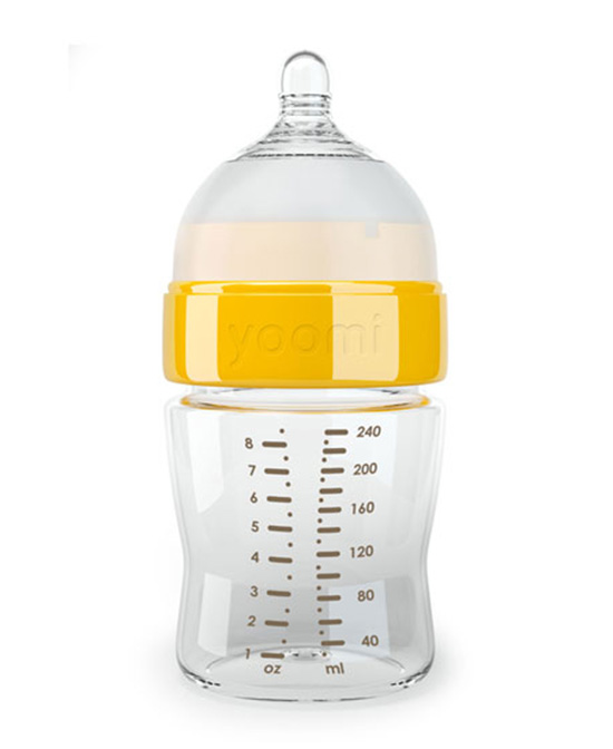 yoomi婴童哺喂用品240ml透明小弧形新生儿奶瓶代理,样品编号:67264