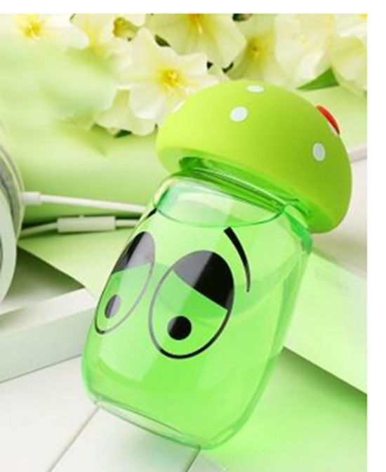 宜哒婴童哺喂用品创意防爆玻璃水杯蘑菇盖大肚杯耐热绿色代理,样品编号:67267