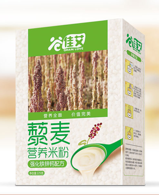 谷佳艾辅食强化钙铁锌配方藜麦营养米粉代理,样品编号:77200