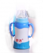 180lm葫芦形蓝色奶瓶形妙洁奶瓶陶瓷骨瓷玲珑镂空保鲜奶瓶