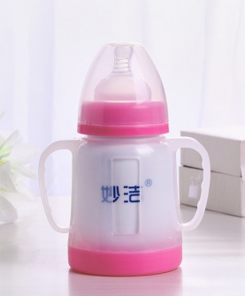 180lm直瓶粉色奶瓶形妙洁奶瓶陶瓷骨瓷玲珑镂空保鲜奶瓶