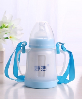 180lm直瓶蓝色奶瓶形妙洁奶瓶陶瓷骨瓷玲珑镂空保鲜奶瓶