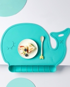 儿童硅胶卡通餐垫宝宝吃饭餐垫餐垫一体设计不留藏污纳垢死角