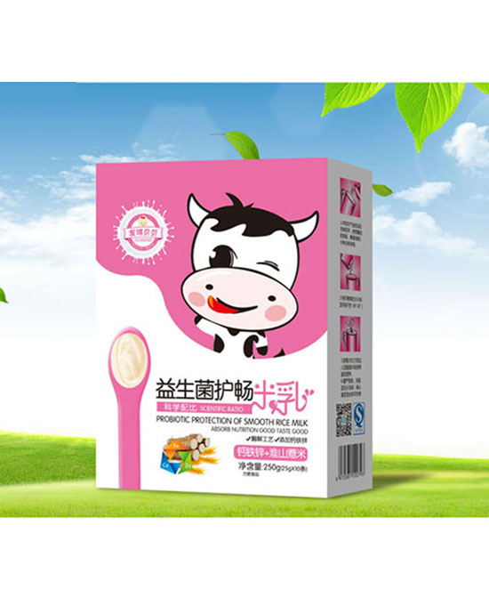 友琪贝贝钙铁锌+淮山薏米-益生菌护畅米乳盒装