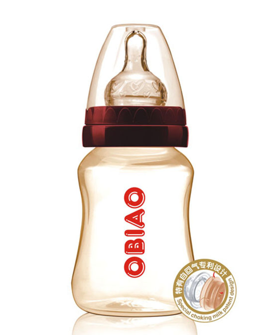 欧标OBIAO奶瓶宽口径黄金材质PA奶瓶120ml代理,样品编号:70726