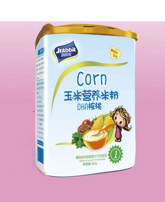 英赞臣婴童辅食DHA核桃玉米营养米粉2段听装代理,样品编号:70063