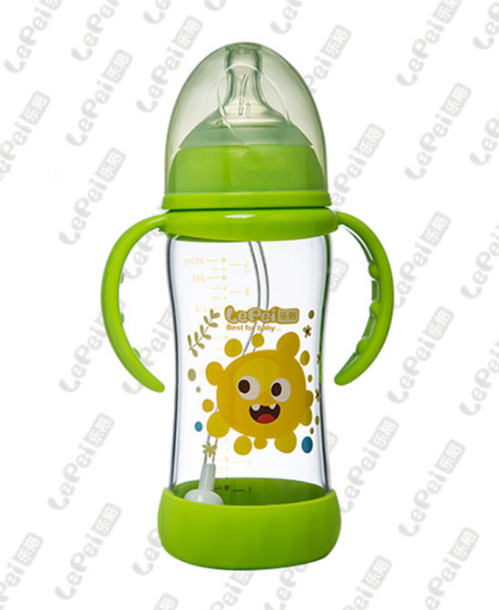 乐陪婴幼儿玻璃奶瓶绿