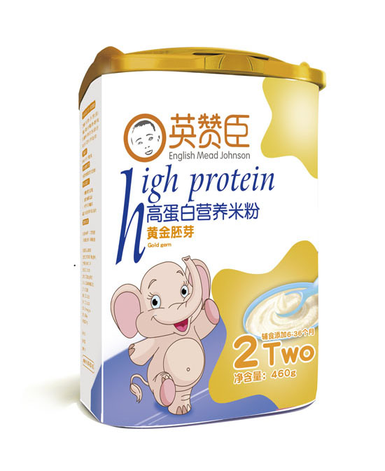 英赞臣婴童辅食黄金胚芽高蛋白营养米粉2段听装代理,样品编号:70108