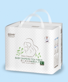 婴儿茶纤维纸尿片S码88片-大包