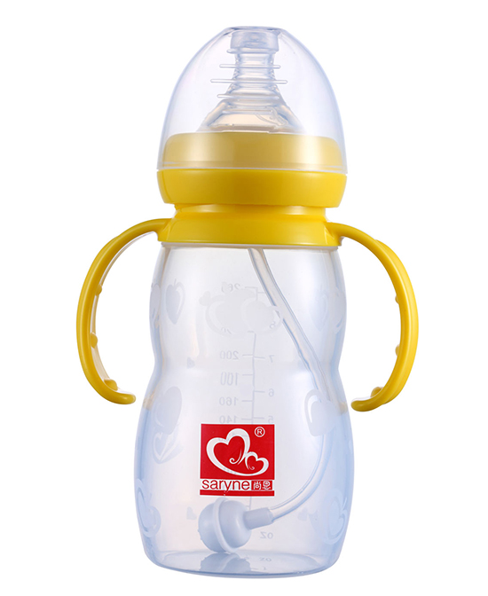 尚恩奶瓶宽口硅胶带手柄自动吸奶瓶代理,样品编号:74250