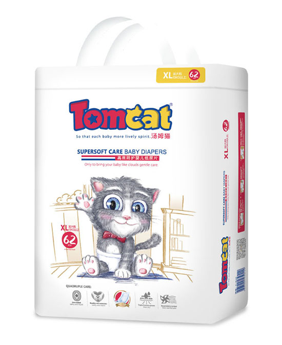 汤姆猫纸尿裤高效呵护婴儿纸尿片XL62代理,样品编号:73597